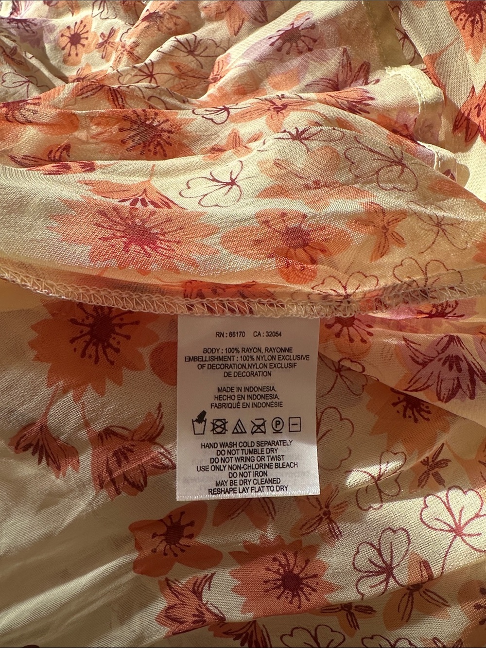 Free People Cream Floral Wide-Leg Palazzo Pants - Picture 7 of 7